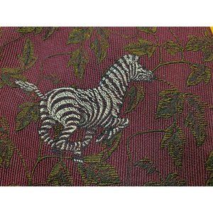 ROBERT TALBOTT ~MENS SILK TIE ~FLORAL & ANIMAL PRINT ZEBRAS ~ 58" ~GREAT TEXTURE